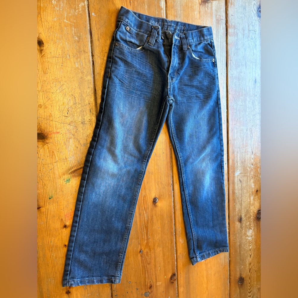 Kids Dark Wash Straight Leg Jeans Size 10 Everyday Denim